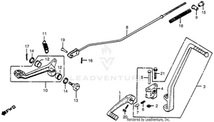 Change Pedal + Brake Pedal + Kick Starter Arm Schematic