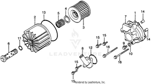 Oil Filter + Water Pump Cover Schematic