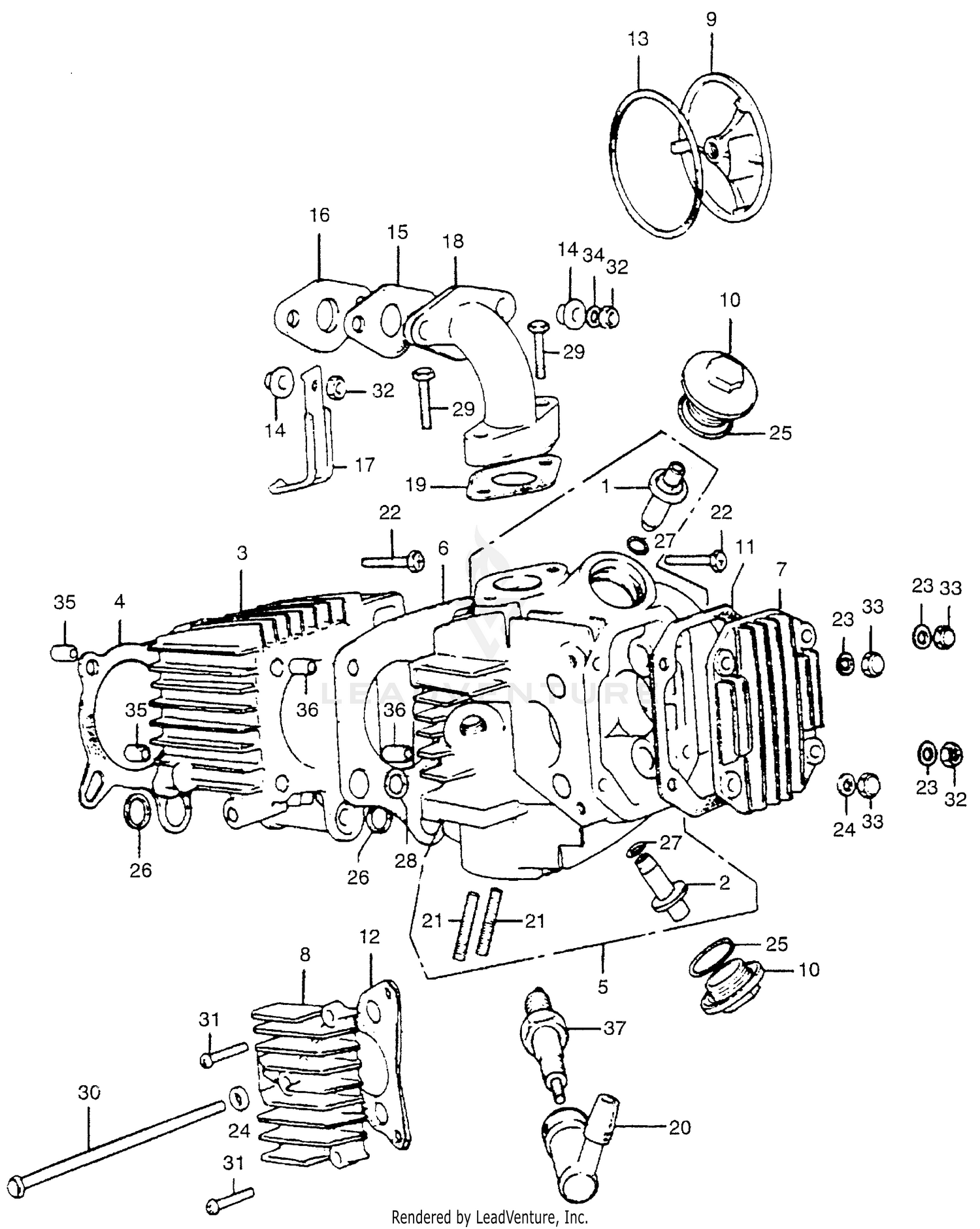CYLINDER@CYLINDER HEAD   COVER@INLET PIPE