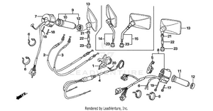 Handle Switch + Cables + Mirrors Schematic
