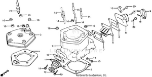 Cylinder Head + Cylinder + Reed Valve 82 Schematic