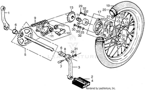 Rear Wheel + Pedals + Chain Schematic
