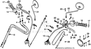 Handle Lever + Switch + Cable Schematic
