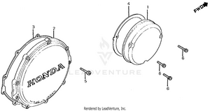 Clutch Cover + Right Crankcase Cover Schematic