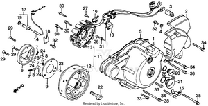 Left Crankcase Cover + Alternator Schematic