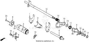 Gearshift Drum + Gearshift Fork Schematic