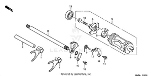 Gearshift Fork + Gearshift Drum Schematic
