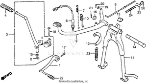 Main Stand + Arm + Gearshift Pedal Schematic