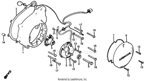 Left Crankcase Cover + Advancer Schematic