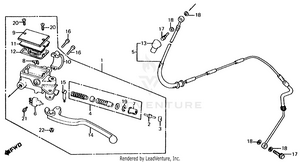 Clutch Master Cylinder + Left Control Lever Schematic