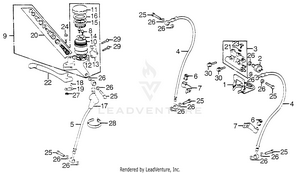 Front Master Cylinder + Brake Hose Schematic