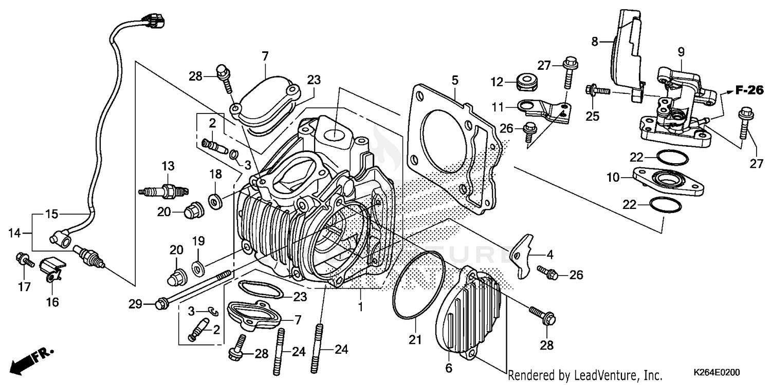 2014 Honda Cylinder Head Grom 125 Parts Diagram