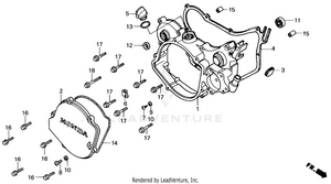 Right Crankcase Cover 87-89 Schematic