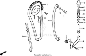 Cam Chain + Tensioner Schematic