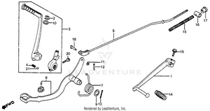 Shift Pedal + Brake Pedal + Kick Starter Arm 80-81 Schematic