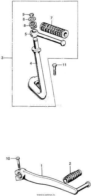 Change Pedal + Kick Starter Arm Schematic