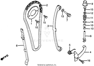 Cam Chain + Tensioner Schematic