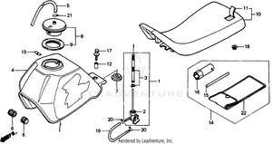 Fuel Tank + Seat 88-93 Schematic