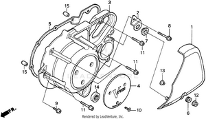Vt1100c Left Crankcase Cover 95-96 Schematic