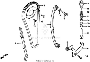 Cam Chain + Tensioner Schematic