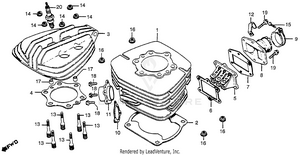 Cylinder Head + Cylinder + Reed Valve 78-79 Schematic
