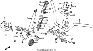 Handlebar + Top Bridge Steering Stem + Front Schematic