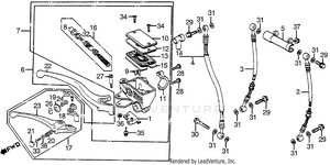 Front Brake Master Cylinder + Brake Control Lever Schematic