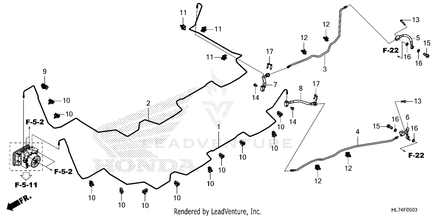 REAR BRAKE PIPE@REAR     BRAKE HOSE (2)