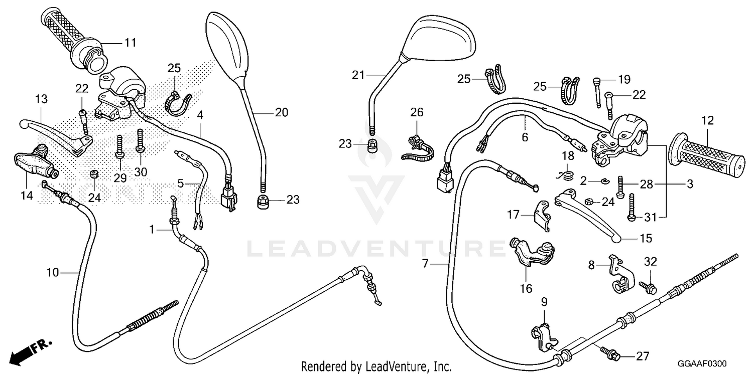 HANDLE LEVER@SWITCH@CABLE