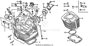 Cylinder Head + Cylinder Schematic