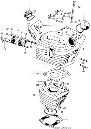 Cylinder + Cylinder Head Schematic