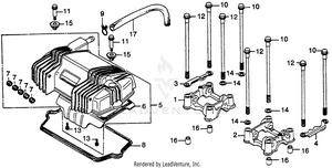 Cylinder Head Cover + Camshaft Holder Schematic