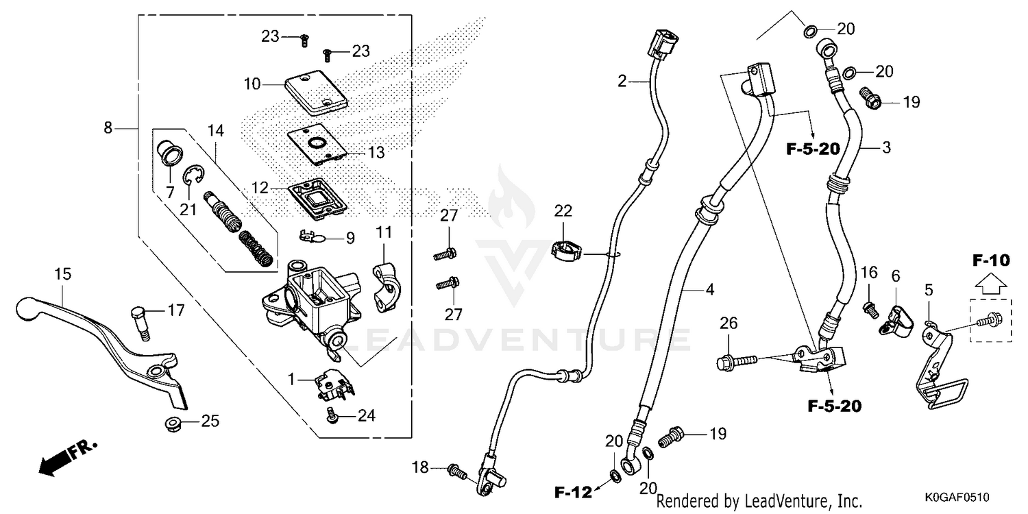 FRONT BRAKE MASTER       CYLINDER