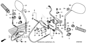 Handle Lever + Switch + Cable + Mirror Schematic