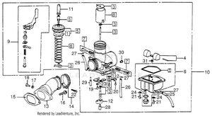 Carburetor + Inlet Pipe Schematic
