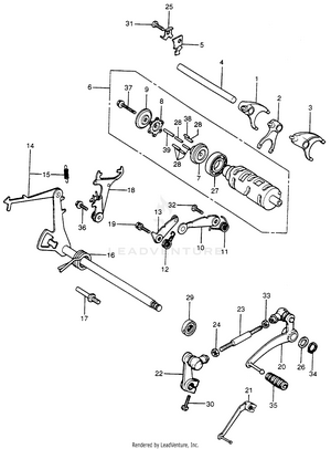 Gearshift Drum + Gearshift Pedal Schematic