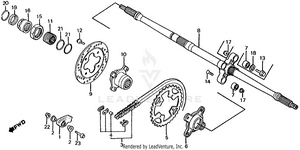 Rear Wheel Axle + Drive Chain Schematic