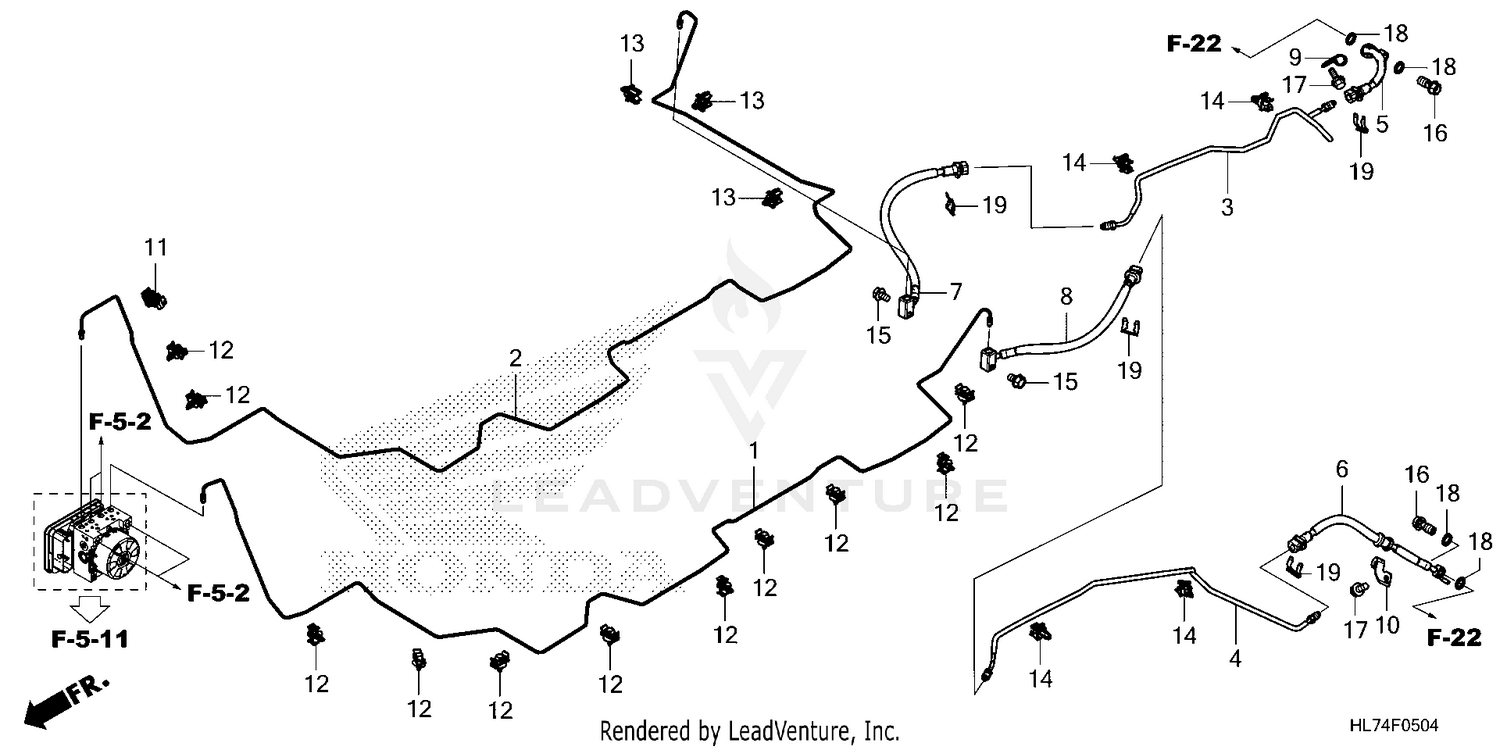 REAR BRAKE PIPE@REAR     BRAKE HOSE (3)
