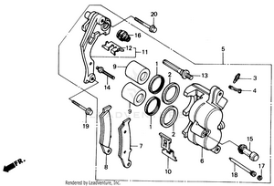 Fr. Brake Caliper 87-89 Schematic