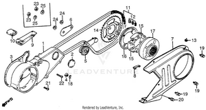 Left Crankcase Cover + Chain Case Schematic