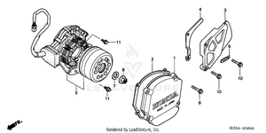 Left Crankcase Cover + Generator Schematic
