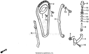 Cam Chain + Tensioner Schematic