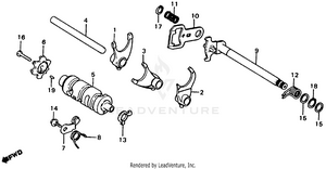 Shift Drum + Shift Fork Schematic