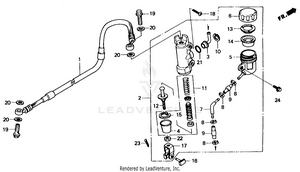 Rear Brake Master Cylinder 91-92 Schematic