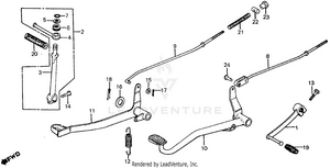 Brake Pedal + Kick Starter Arm + Gearshift Pedal Schematic
