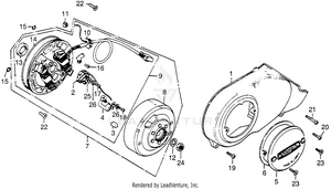 Left Crankcase Cover + Alternator Schematic