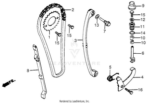 Cam Chain + Tensioner Schematic