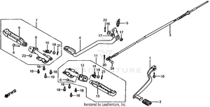 Footpeg + Gearshift Pedal + Brake Pedal Schematic