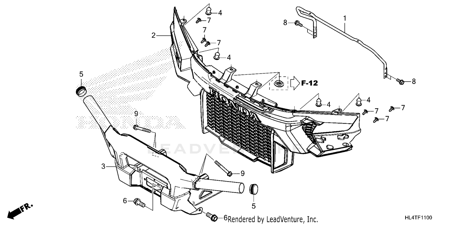 FRONT GRILLE@FRONT BUMPER