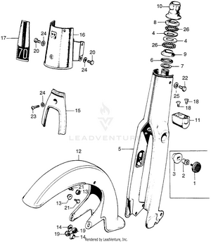 Front Fork + Front Fender Schematic